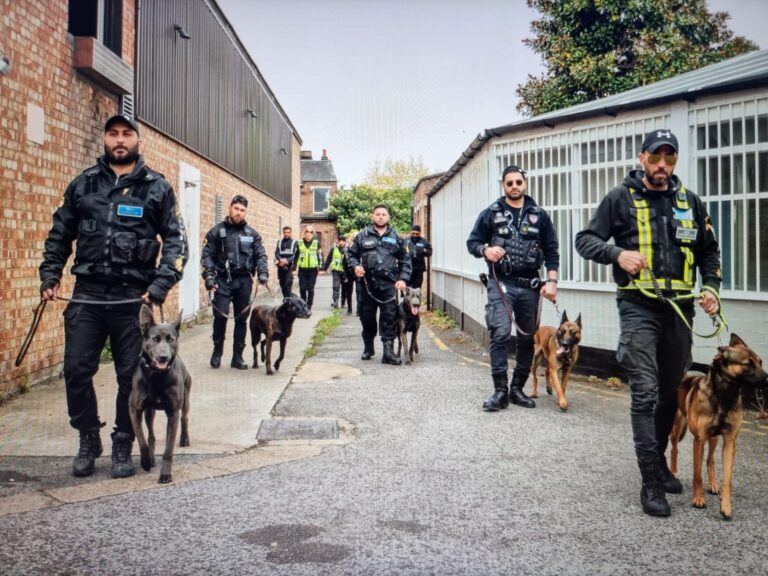 Enforcement team attending a commercial property